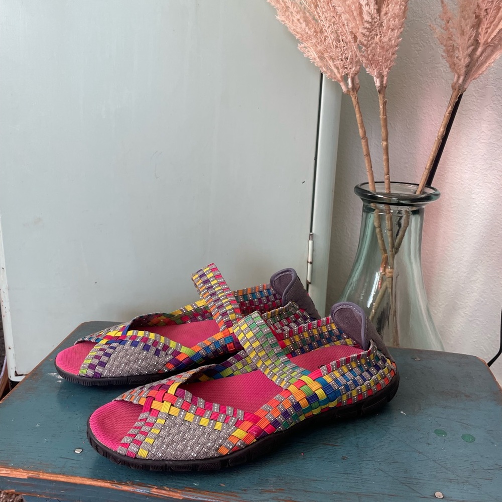 Corky's Multicolor Woven Elastic Sandals - Women